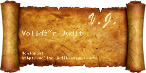 Vollár Judit névjegykártya